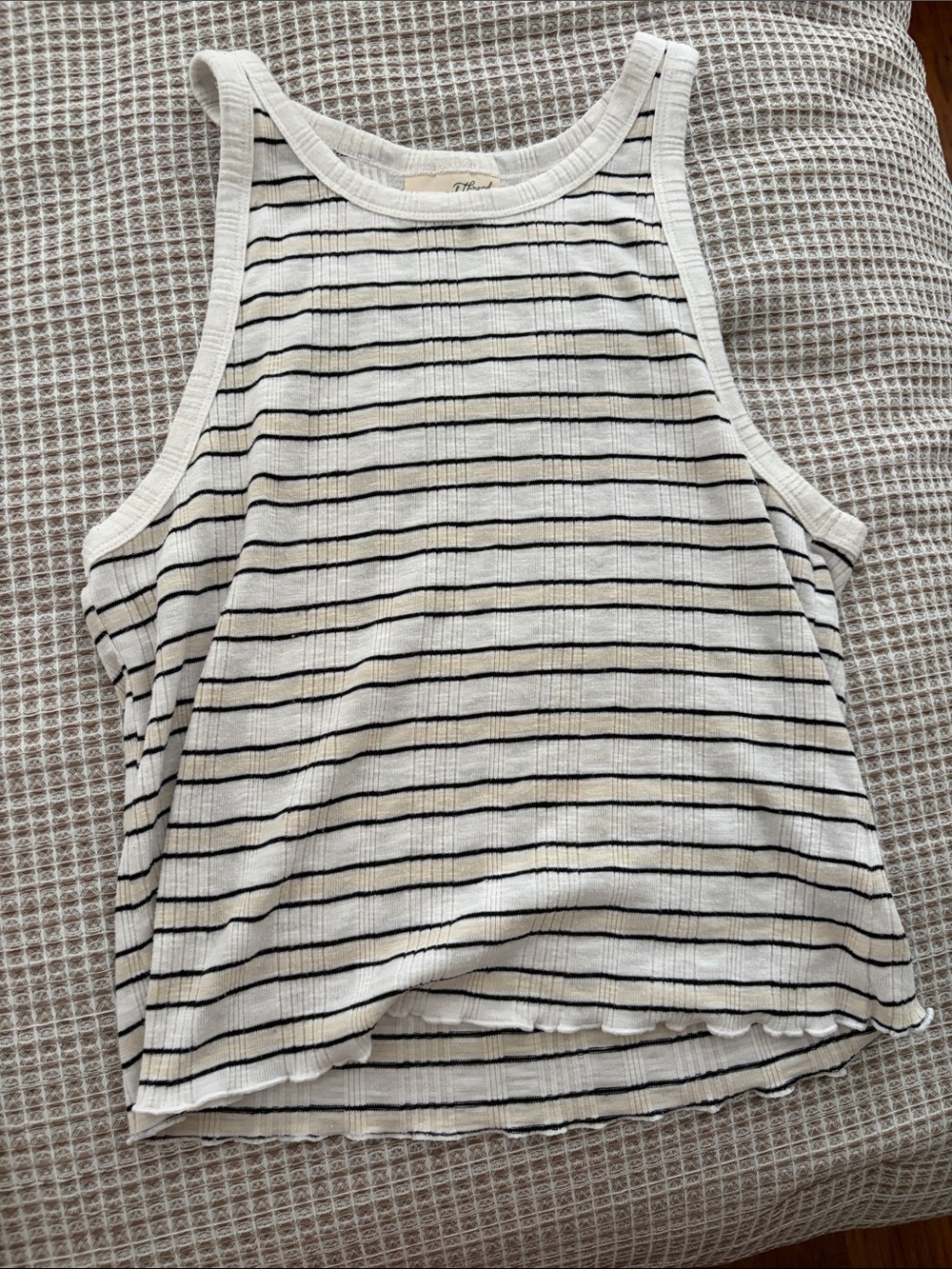 Target Striped Ribbed Tank Top - White with Black Stripes